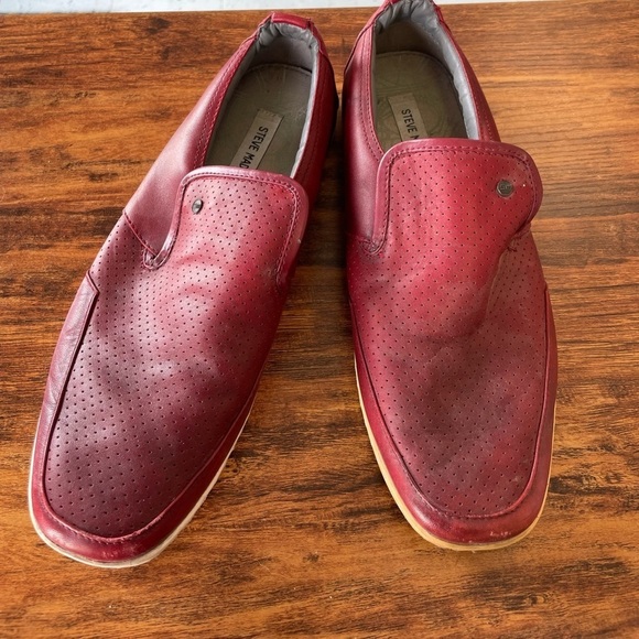 Men’s leather Steve Madden Shoes in Burgundy - Picture 1 of 3